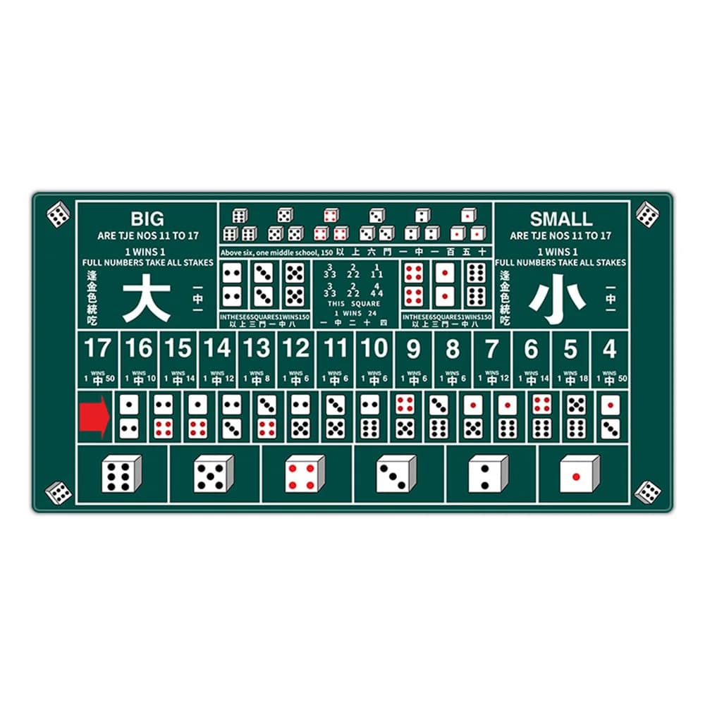 Silent and Anti-slip Poker Mat Sic Bo Dice Game Tablecloth Rubber Tablecloth Casino Playing Cards Mat Entertainment Accessories