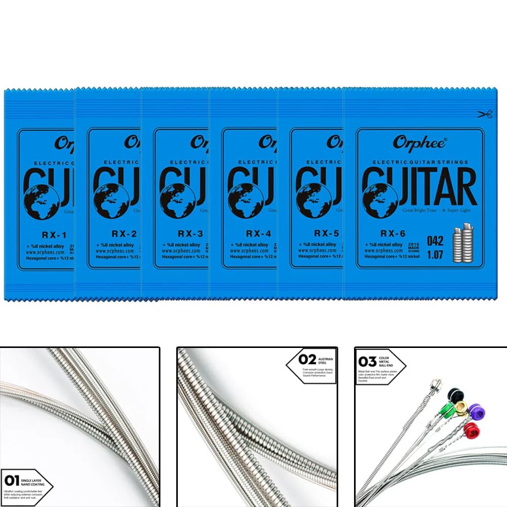 Chitarra elettrica a corda singola EBGD A Orphee 9-42 RX15 Accessorio di ricambio per pezzo di ricambio Calibro super leggero