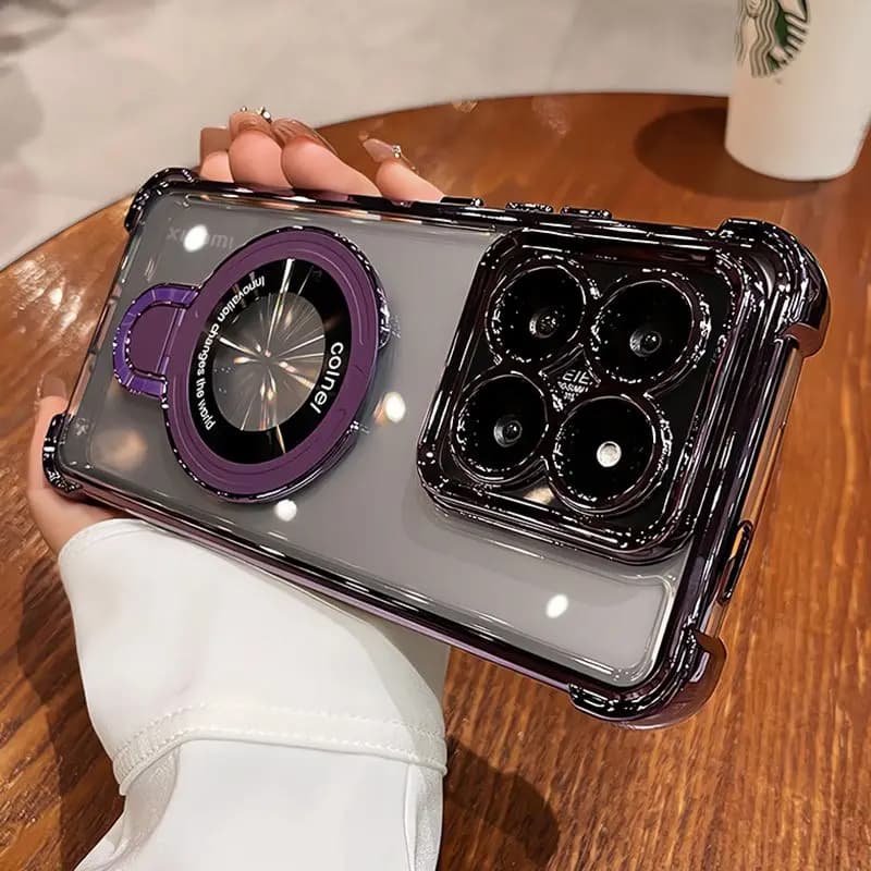 Per MI Xiaomi 17 Max Case Phantom Cover trasparente in TPU antiurto con supporto e pellicola protettiva integrata per Magsafe