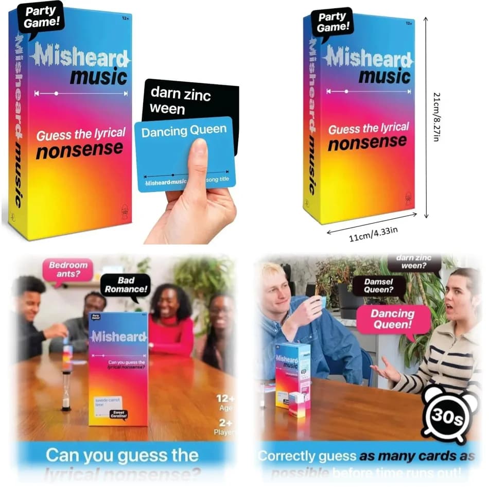 500 Carte con Testi di Canzoni Divertenti, Gioco Puzzle con Risposte per Canzoni Intercettate, Sfida di Citazioni Musicali per Feste, KTV, Compleanni in Famiglia
