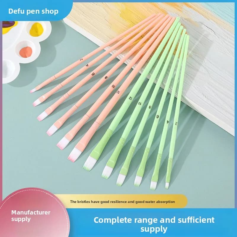 Multifunctional Art Brush 6 Pcs Special Oil Brush Full Set Watercolor Painting Water Chalk Set Acrylic Paint Pen Plastic Handle