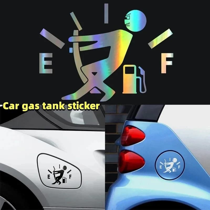 1-3 Pezzi Adesivi Divertenti per Auto in Vinile, a Tema Tappo Serbatoio Carburante, Consumo Elevato di Carburante e Indicatore Carburante Vuoto, Adesivi Antigraffio