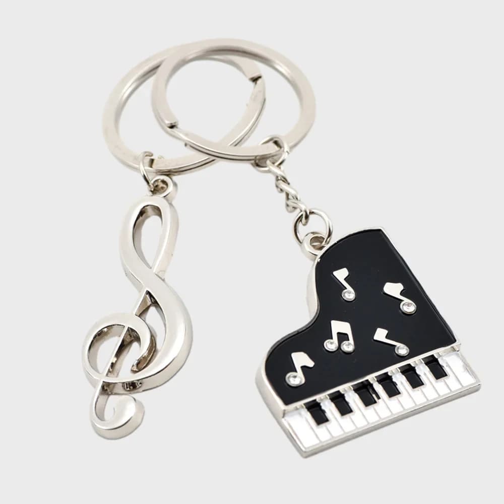 Portachiavi con notazione musicale creativa Portachiavi con nota per pianoforte musicale in metallo per borsa da donna Custodia per auricolari Ornamenti Regali per teatro