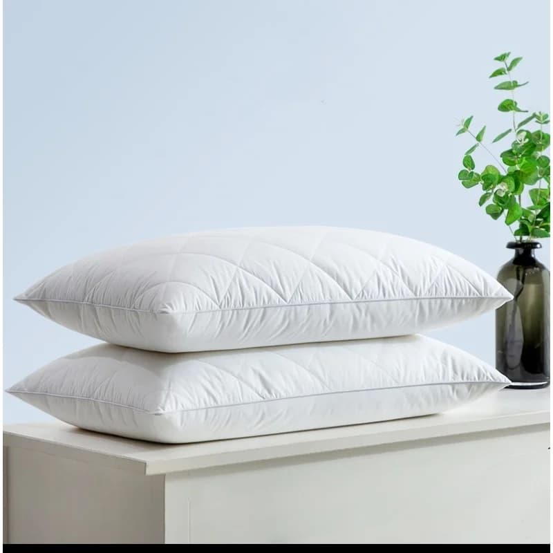 2pcs Low Pillow For Home Hotel Soft Breathable 100% Cotton Face Neck Support Adult Student Pillow Core 48*74 cm Drop Shipping
