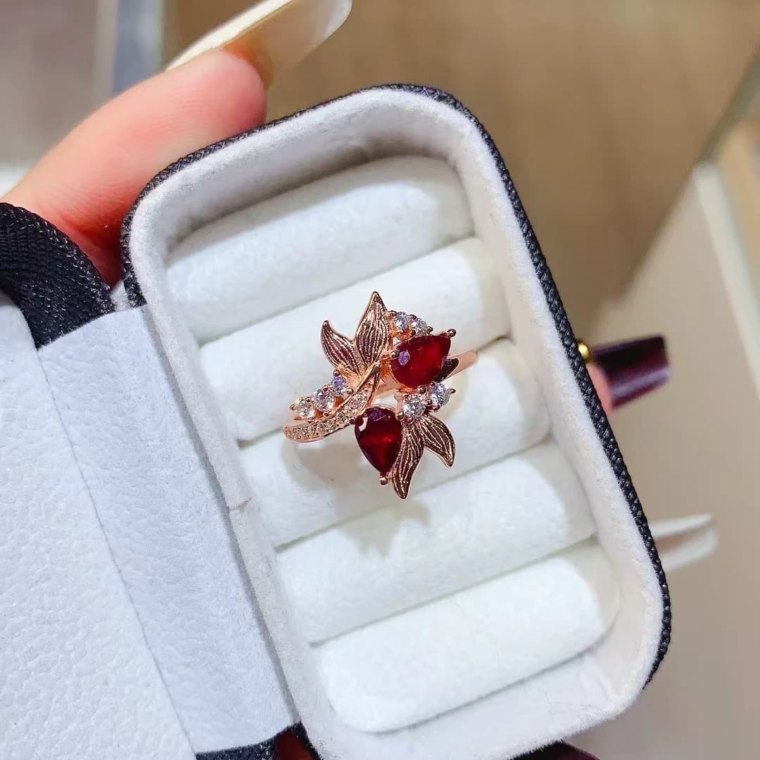 KJJEAXCMY Nuovo anello con rubino naturale Myanmar in argento S925, processo di colore di bloccaggio elettrolitico, gemme ad alta chiarezza Pieno di lucentezza