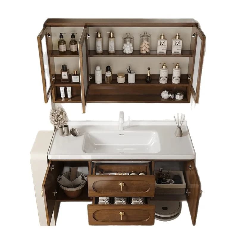 Nuovo stile cinese, rovere, mobiletto da bagno, specchio feng shui, combinazione, WC, ceramica, uno
