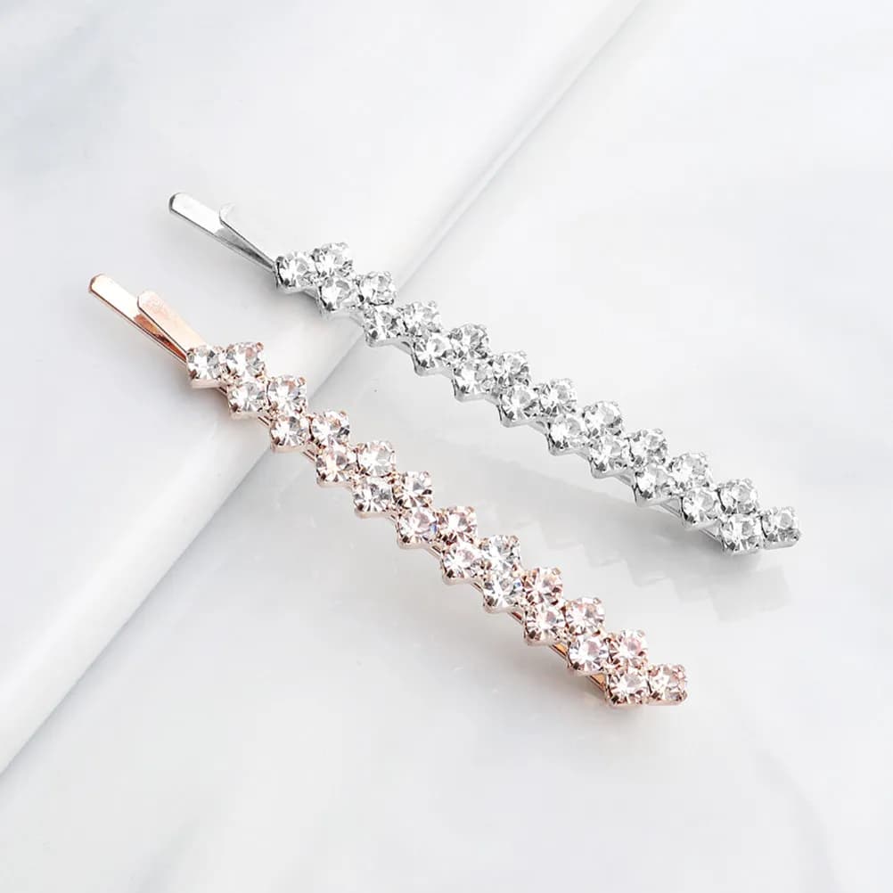 4 fermagli per capelli con strass, fermagli decorativi in metallo con cristalli, fermagli per capelli in oro rosa e argento, accessori per capelli scintillanti per matrimoni e feste