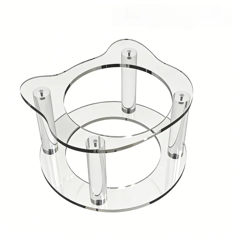 Supporto per ciotole in acrilico anti-ribaltamento per gatti e cani, con design trasparente per alimenti, ciotola rialzata in ceramica anti-ribaltamento per animali domestici