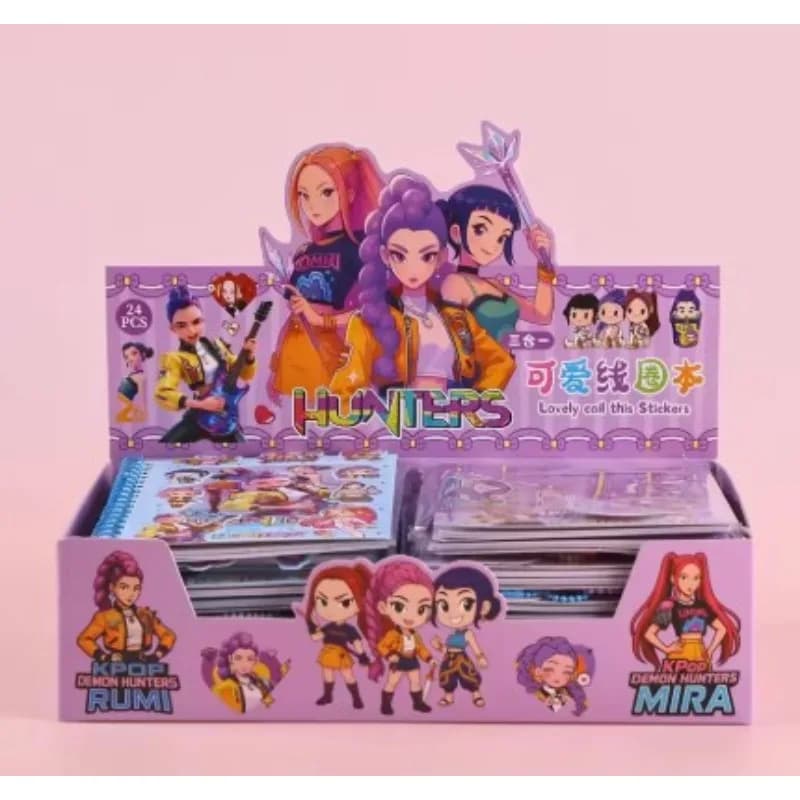 Quaderno Anime 3-in-1, Libro Creativo Fai-da-Te con Cartoni Animati, Libro di Adesivi Decorativi per Studenti