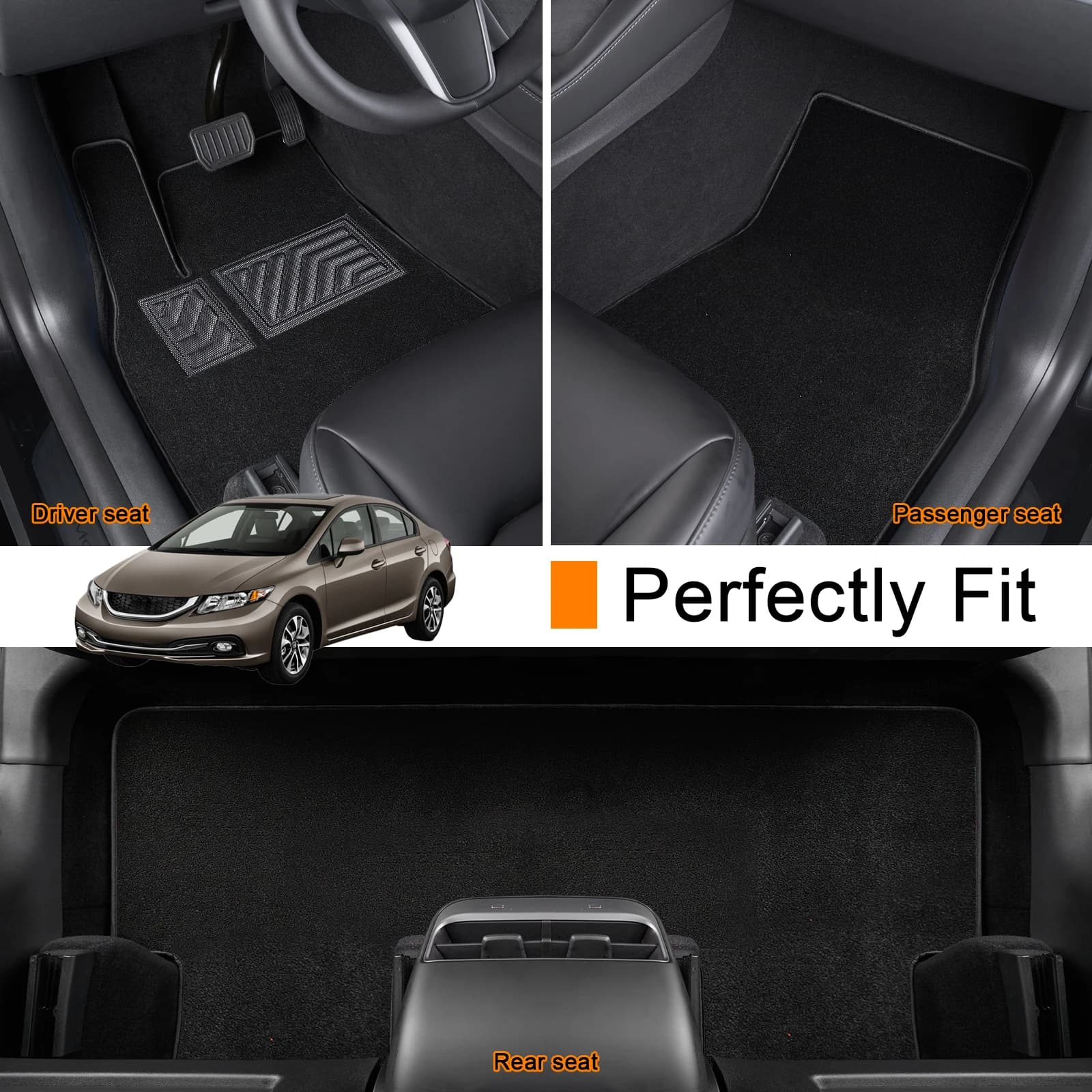 Customized Car Mat for Honda Civic 2012 2013 2014 2015 Car Cover Waterproof Anti-slip Protection Accessories Parts