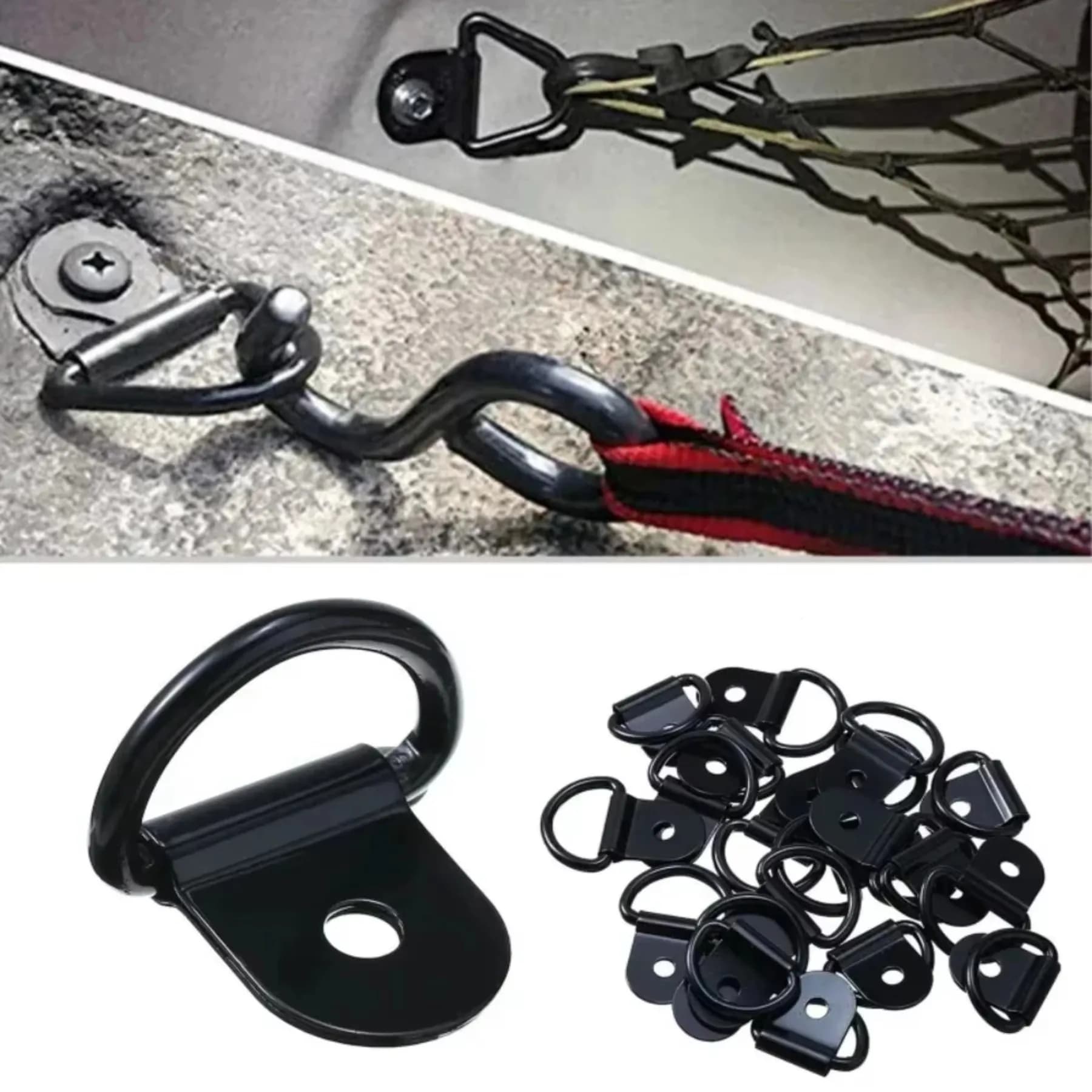 10-100 Pezzi Anelli di Ancoraggio a Forma di D, Ganci di Fissaggio in Ferro per Camion, Rimorchi, Camper, Barche e Accessori