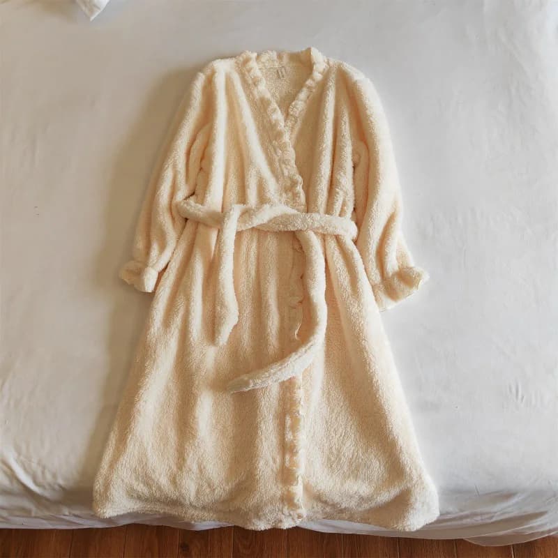Winter Pijama to Sleep Coral Apples Hot Night Garments Frozen Flannel Addens Home Clothing Dresses for Women Night Dresses