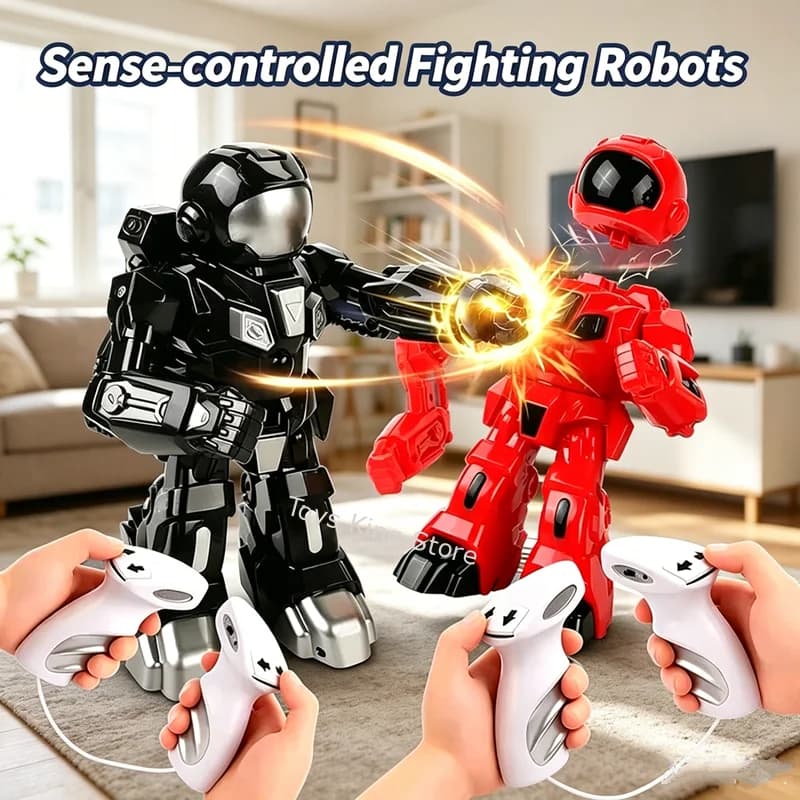 2.4G RC Battle Boxing Robot With Sound Kids Toys Body Sense Remote Control Two Person Competitive Game Fighting Robot Boy Gifts