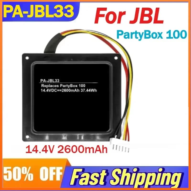 Batteria Ricaricabile 14.4V 2600mAh PA-JBL33 per Altoparlante Bluetooth JBL PartyBox 100, Batterie SUN-INTE-260, Accessori