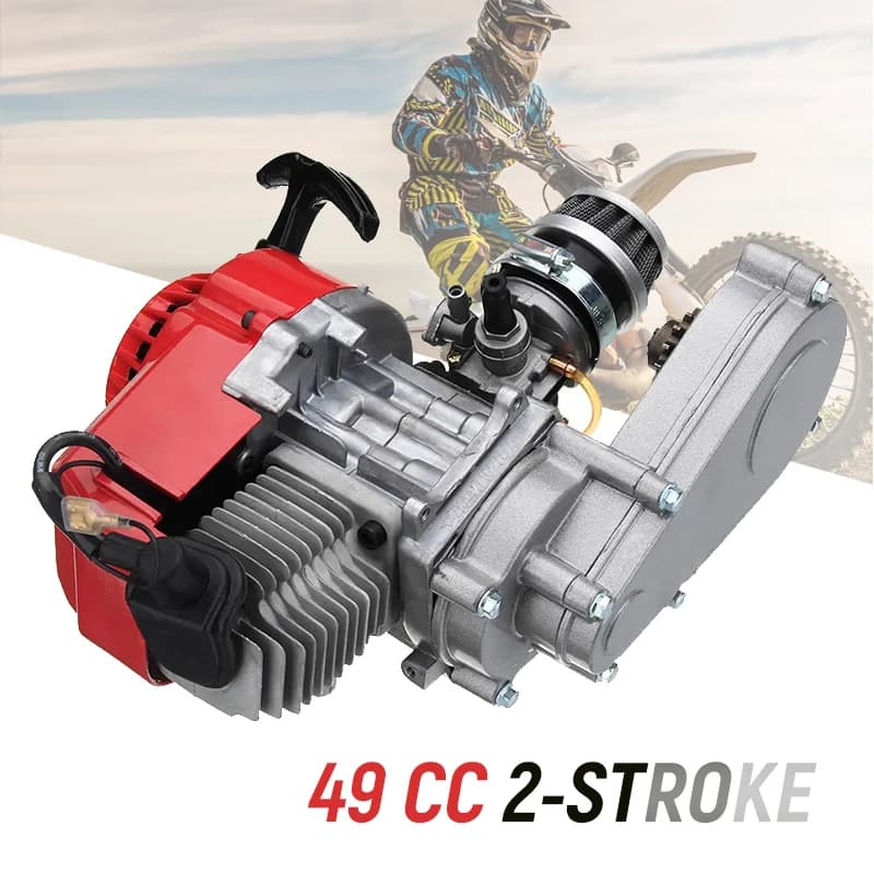 49CC Motore a due tempi Pull Start Motore Mini Dirt Bike Moto Scooter ATV Buggy 4 ruote Quad Pit Pocket Bike Cross Bicycle