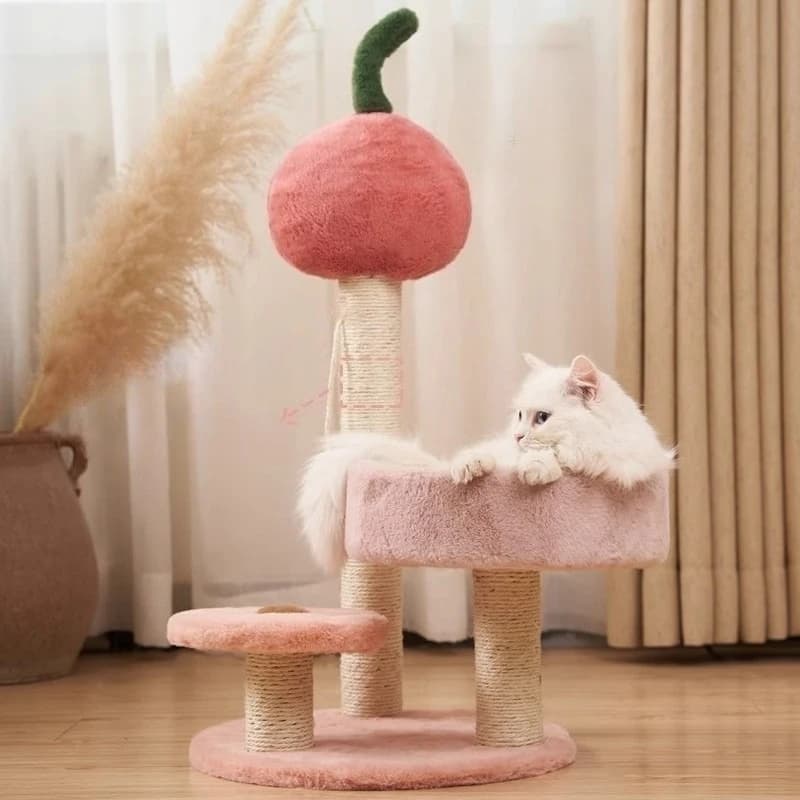 Cat Climbing Frame Pet Nest Tree Kitty Supplies Scratchers Cute Cat Tower Scratching Column Cat Houses with Scratching Post