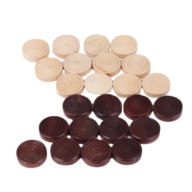 24 pezzi/set trucioli di legno pezzi di dama rotondi per accessori per giochi di scacchi Backgammon