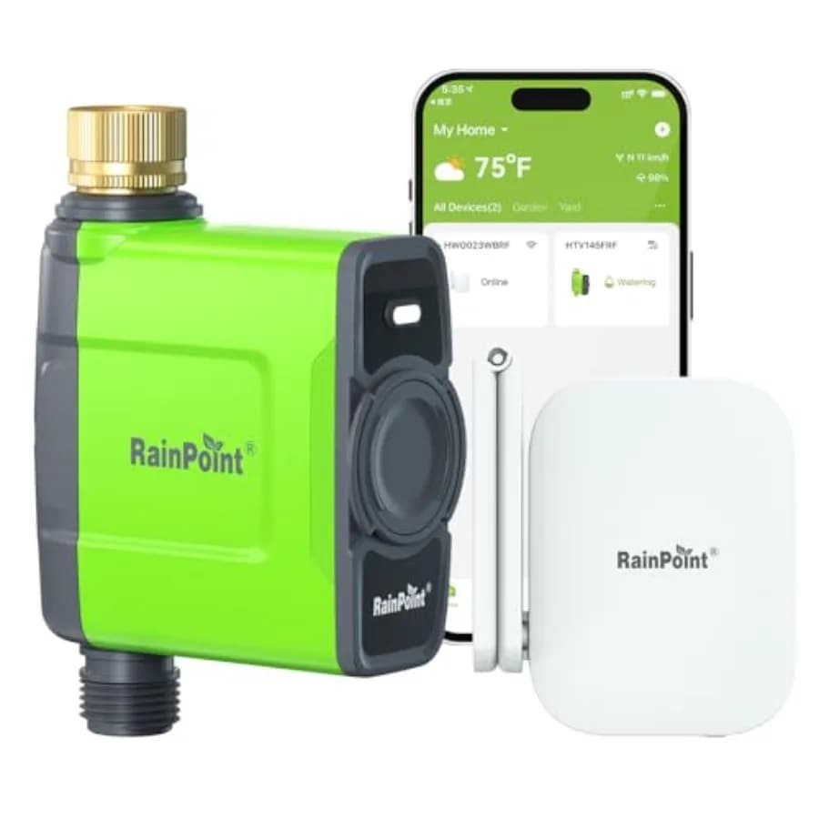 Timer WiFi per Tubo da Giardino: Irrigazione Automatica Intelligente con Ingresso in Ottone Nero e Ritardo Pioggia per Prato e Giardino