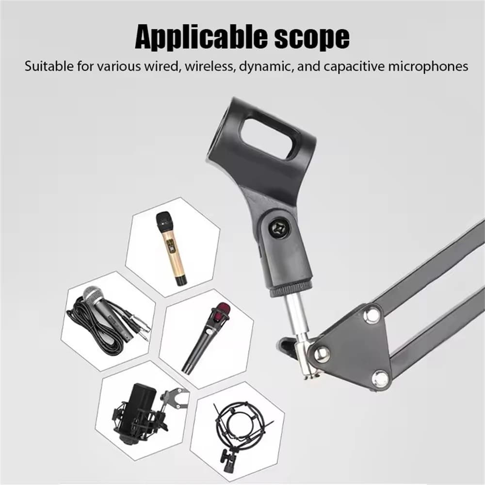 Supporto Professionale Flessibile da Tavolo per Microfono, Braccio a Forbice Regolabile per Podcast, Streaming e Gaming
