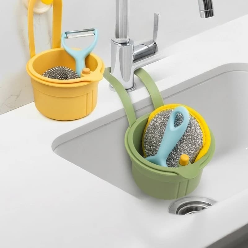 2pcs Self-Cleaning Push-Type Sink Strainer Basket - Automatic Food Waste Drain Basket with Removable Bottom, Easy Installation