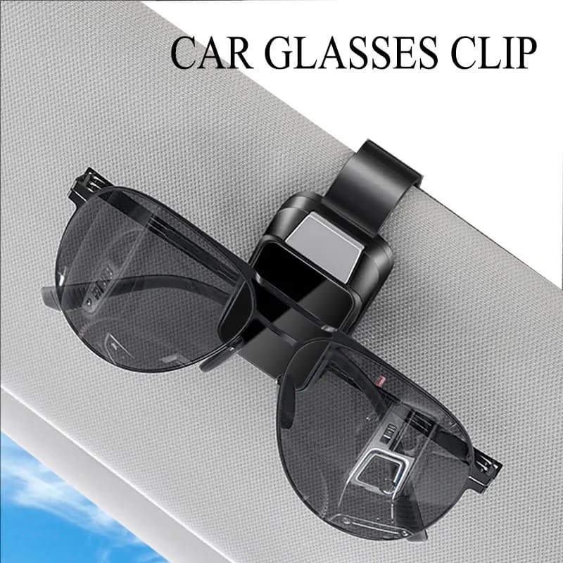1Pc ABS Nero Bianco Occhiali da sole per auto Clip Visiera parasole Porta occhiali Clip di stoccaggio stabili Gancio per occhiali Accessori interni per auto