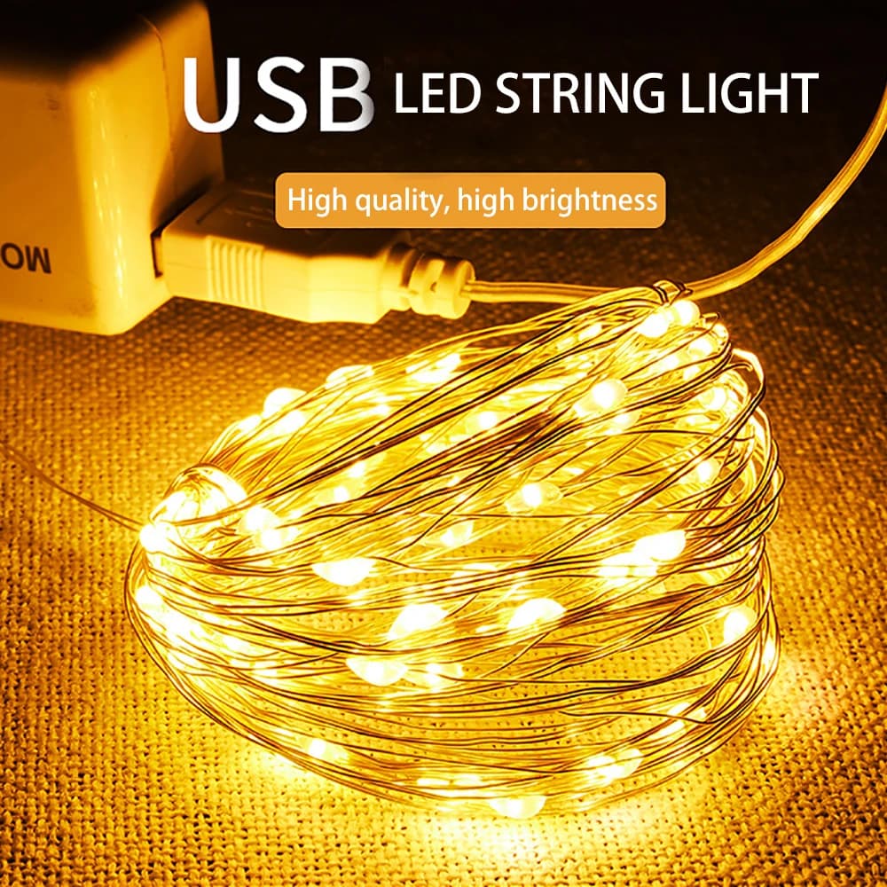 LED String Light Photo Clip Lucine 10M USB a batteria Albero di Natale Ghirlanda Decorazione Matrimonio 2025 Capodanno Decor
