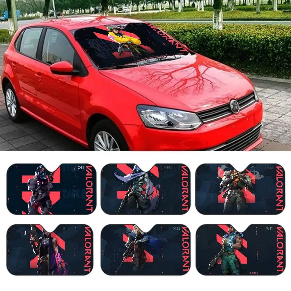 Parasole per Parabrezza V-VALORANT per Auto Sedan, 51.2" x 27.5" Parasole Auto Migliorato per Protezione Visiera Parabrezza Anteriore
