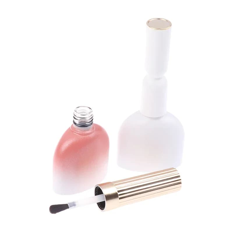 Mini bottiglia di vetro per smalto da 15 ml con pennelli Contenitore vuoto per imballaggio di gel per unghie Contenitore cosmetico riutilizzabile Dispenser di olio per manicure