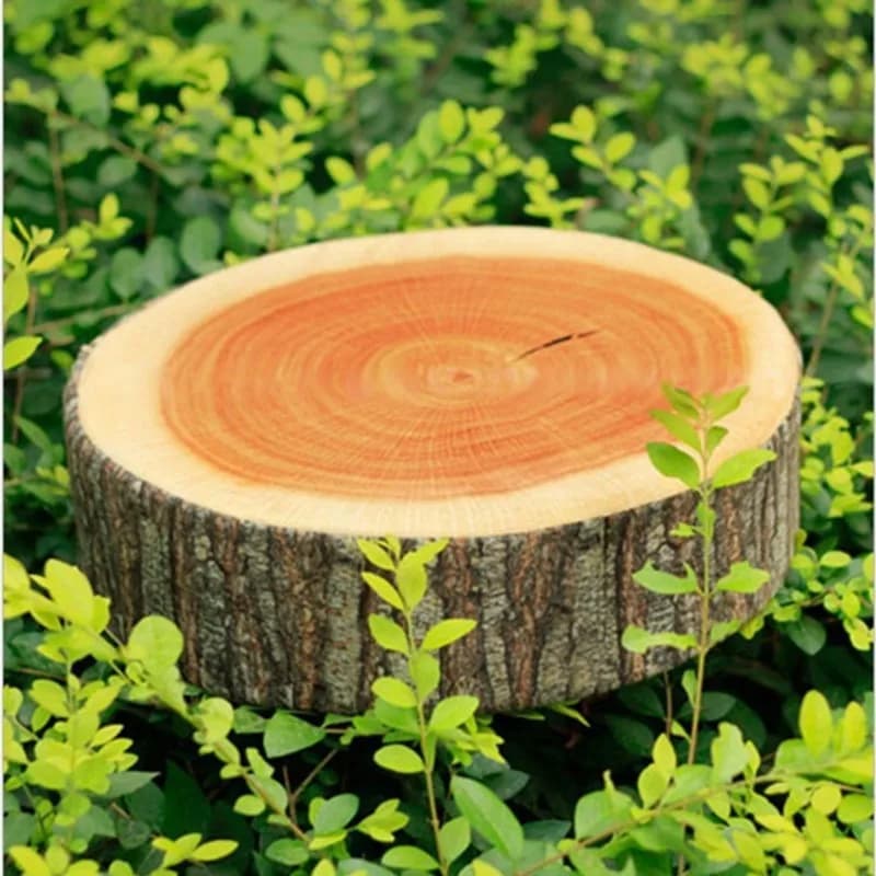 Cuscini Decorativi Divertenti a Forma di Ceppo, Simpatici Cuscini Rotondi in Morbido Peluche Effetto Legno, Cuscino per Sedia, Decorazione Creativa per Casa e Auto, 1 Pezzo