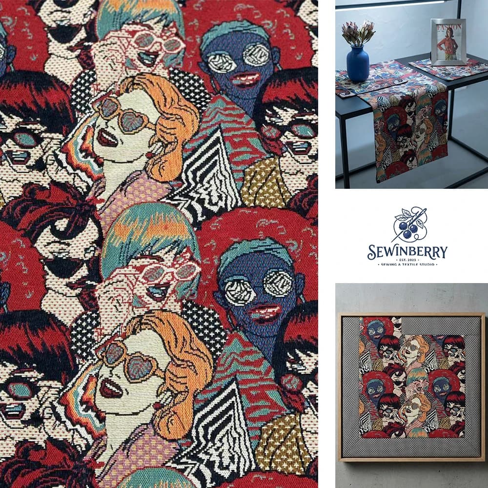 American Vintage Jacquard Cotton Polyester Fabric Urban Dress Bag Material 100x145cm For Fat Quarter Patchwork DIY Sewing