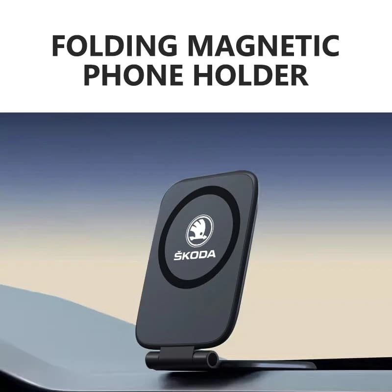 Magnetic Car Phone Holder Foldable Dashboard Phone Cradle For Skoda Fabia 1 2 Octavia a7 RS Superb Rapid Yeti Karoq Vision