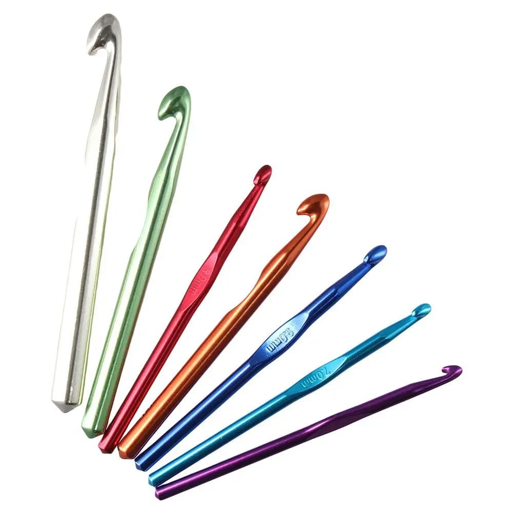 6,5 mm, 7 mm, 8 mm, 9 mm, 10 mm, 12 mm, 15 mm Grandi uncinetti in alluminio Grande strumento per tessitura 7 pezzi/set Filato a mano