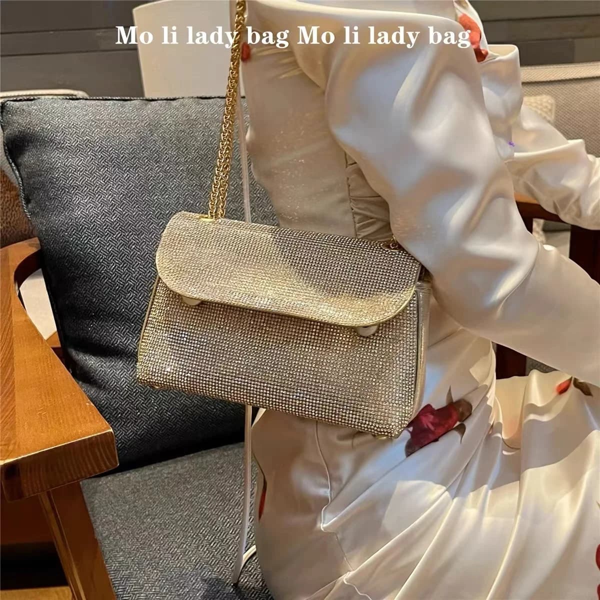 Glitter Shiny Diamond Crossbody Bag Women's Handbag Luxury Bling Evening Bag Dinner Party Clutch Purse Shoulder Underarm Bag