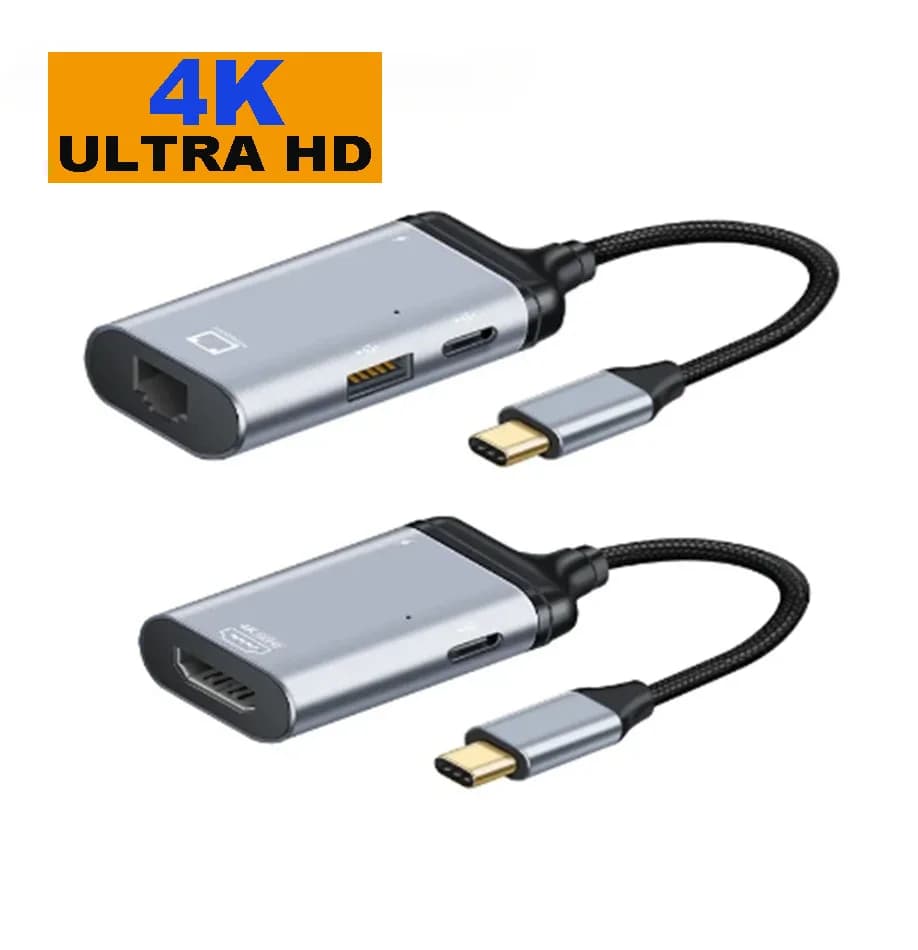 Aggiornamento 4K UHD USB C a rj45/VGA/DP/HDM1-compatible/Mini DP cavo tipo C a HDM1 Thunderbolt 3 adattatore