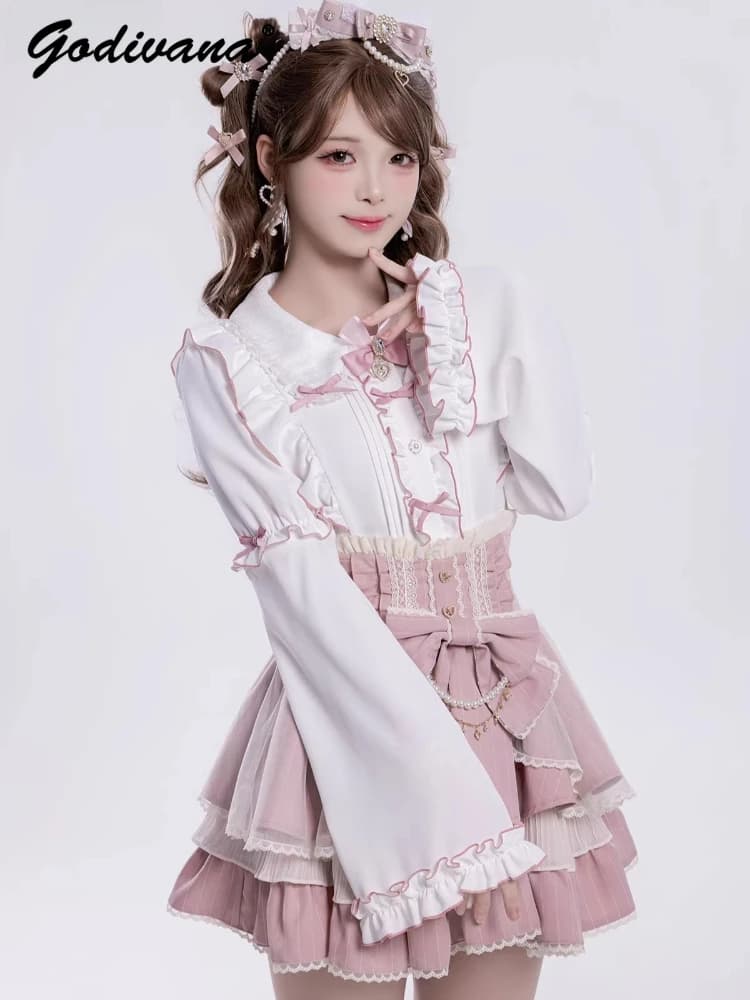 New Spring-Summer Collection 2026: Princess Style Women's Shirt with Stackable Long Sleeves, Lolita Bluse, Lolita Cosplay Clothing