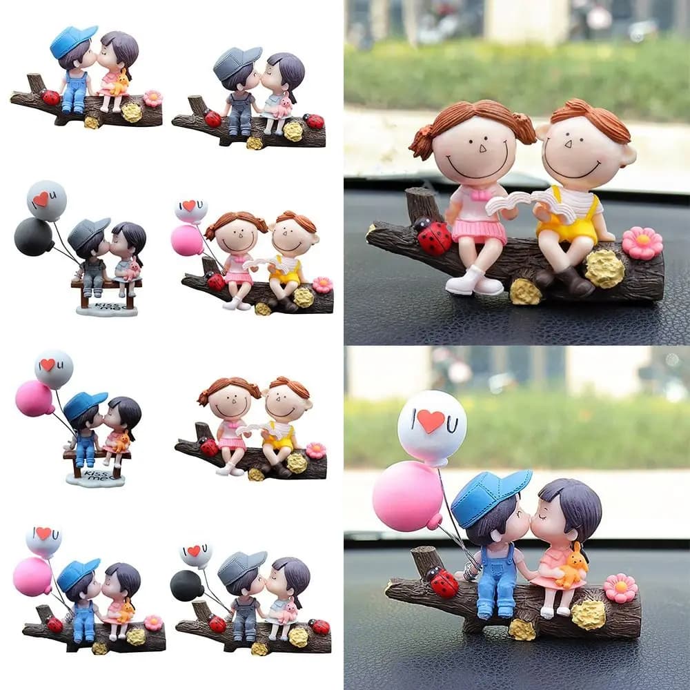Decorazione per Auto Cartoon Cute Couples Action Figure figurine palloncino ornamento Auto interni cruscotto accessori per regali per ragazze