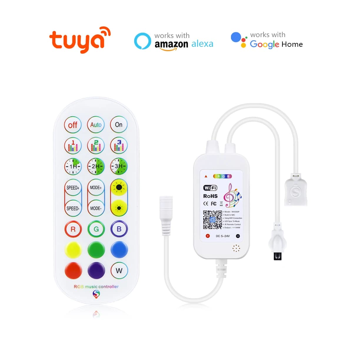 Tuya Smart Life APP 5-24V Wifi RGB Controller DC 5-24V Strisce LED Remote senza fili Lavoro domestico intelligente con Alexa Google Home