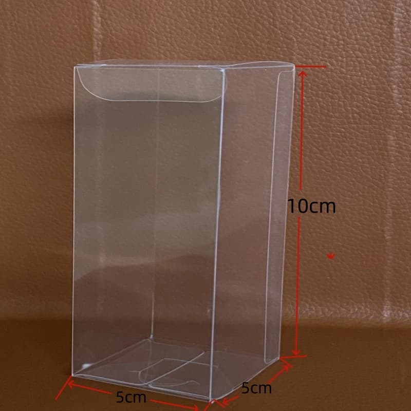 50 pezzi di scatole quadrate pieghevoli in plastica PET trasparente da 5X5X10 cm (1,97X1,97X3,94 pollici) per confezioni regalo in PVC trasparente
