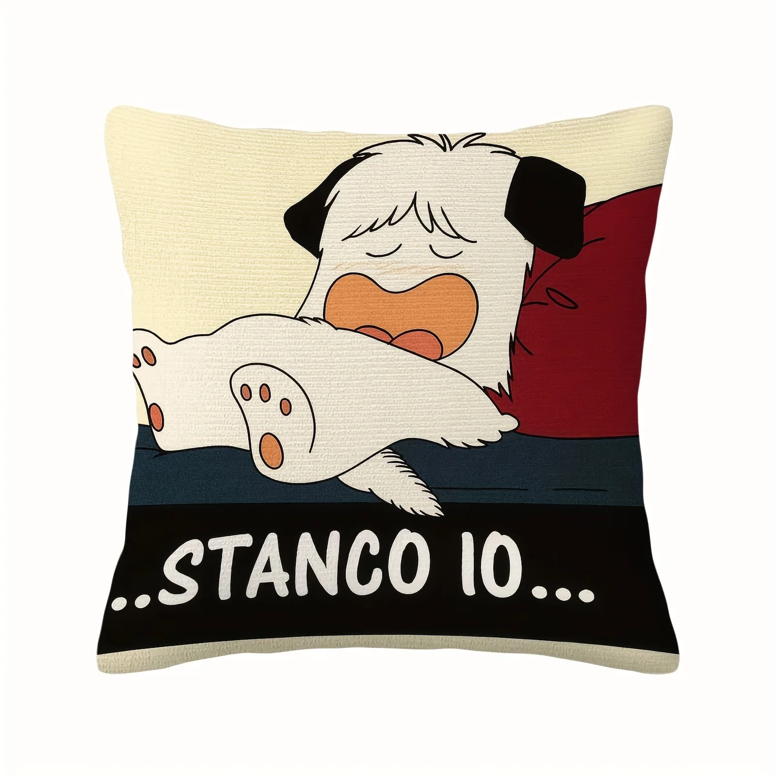 Fodera per cuscino con simpatico cane cartone animato addormentato, stampa divertente di cucciolo stanco, graziosa custodia per cuscino per animali domestici pigri, per divano, letto, poltrona, decorazione accogliente per la casa per amanti dei cani