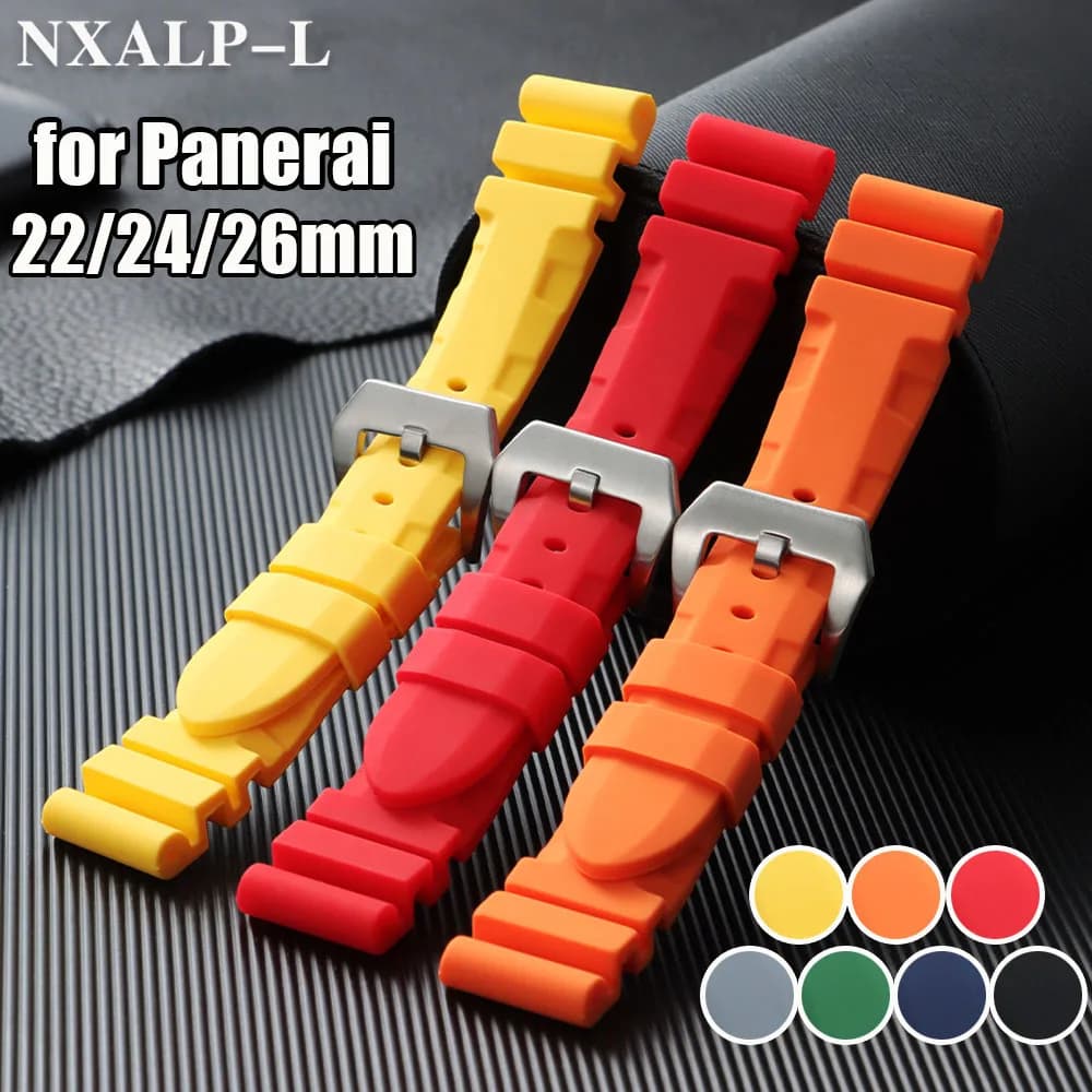 Cinturino per orologio in silicone 22mm 24mm 26mm cinturino in gomma morbida per Panerai per cinturini per orologi Omega accessori per braccialetti sportivi impermeabili