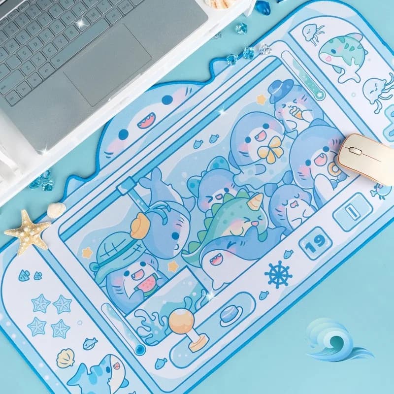 Shark Claw Machine Mouse Pad Large Size Gaming Desk Mat Non-slip Thicken Rubber Cute Keyboard Pad Customization Accessories Gift