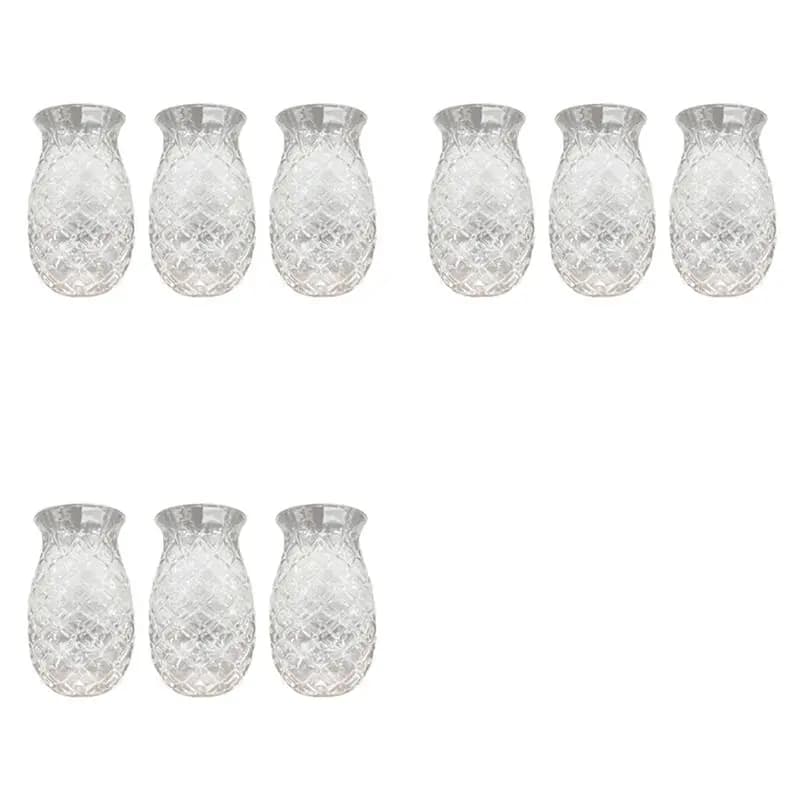 【HAPPY】9 bicchieri da cocktail a forma di ananas, bicchieri da succo con decorazioni in rilievo per cocktail e bevande