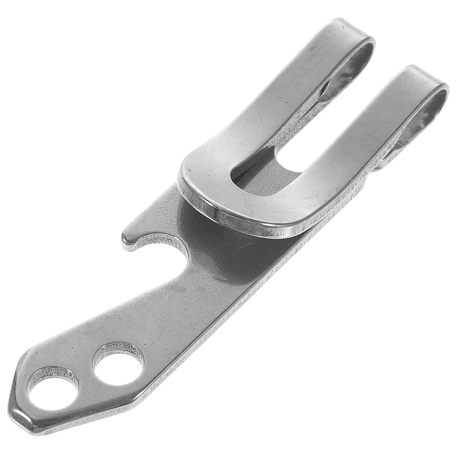 Apribottiglie Multifunzione in Acciaio Inox per Campeggio, Portachiavi, Fermasoldi, Attrezzo da Cintura, Portatile, 283x074in, Spessore 0,2 cm