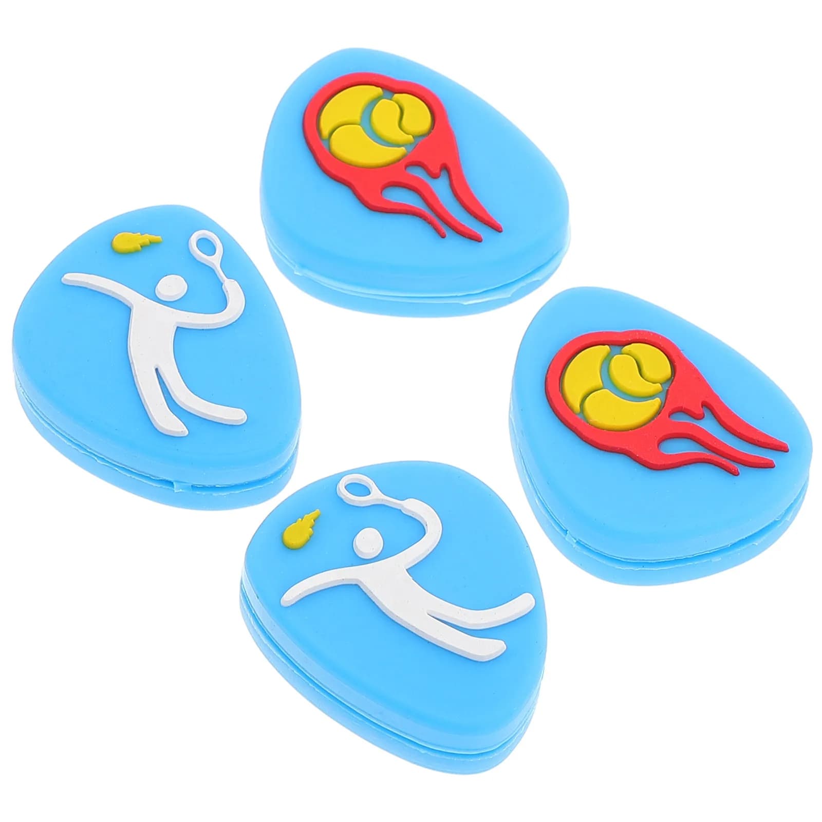Set di 4 Antivibrazioni per Racchette da Tennis, Ammortizzatori per Racchette, Prevenzione Lesioni Sportive, Effetto Liscio