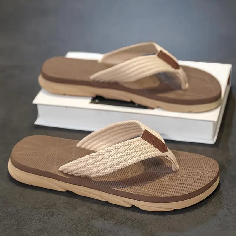 Men's Summer Anti-Slip Wear-Resistant Soft-Soled Sandals Individual Foot Strap Cool Slippers Casual Fashion EVA Rubber