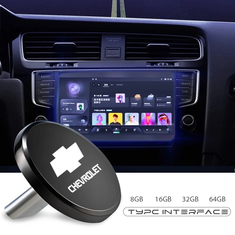 1 Pz Piccolo Tipo-C USB Flash Drive Auto Portatile U Disco Per Chevrolet Cruze Sonic Silverado Trax Camaro Captiva Equinox Trailblazer
