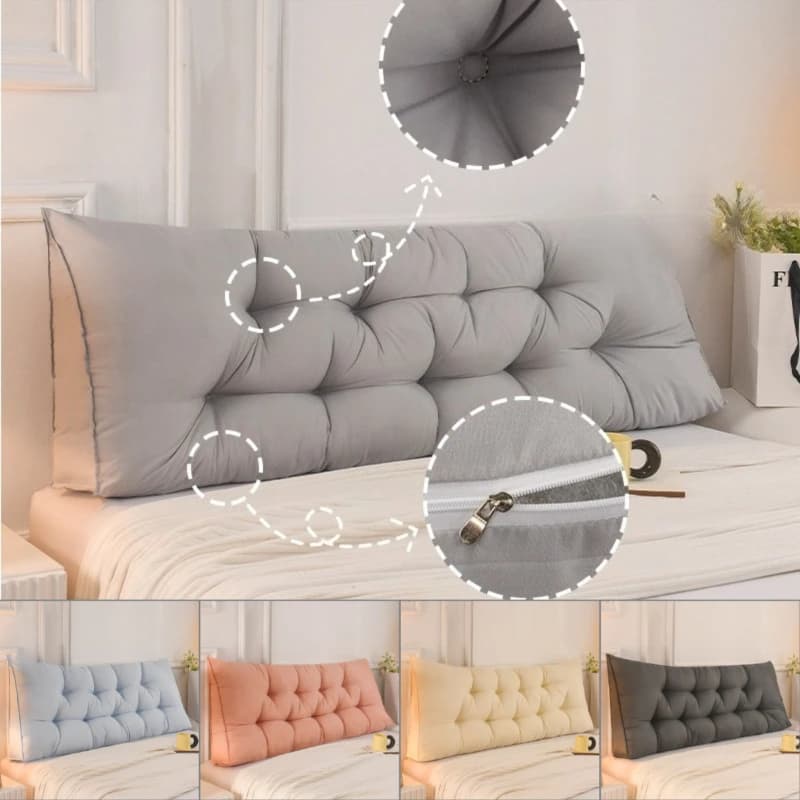 Cuscino per Testiera del Letto 120/150/180cm, Cuscino Triangolare per Testiera, Supporto Lombare Morbido per Casa, Divano e Decorazione Testiera