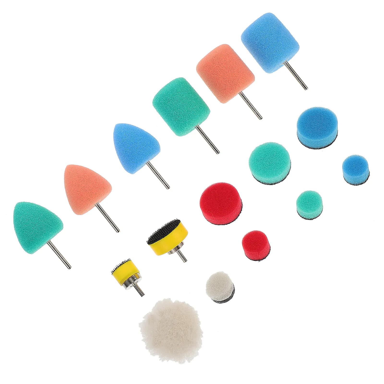 Kit di 16 Tamponi in Spugna per Lucidatura, Rimozione Efficiente dell'Ossidazione, Ruote per Lucidatura Auto per Uso con Trapano o Macchina su Veicoli