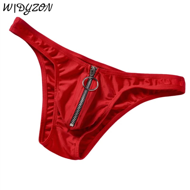 Slip bikini da uomo intimo uomo cerniera sexy mini mutande Cuecas Calzoncillos scivola mutandine da uomo morbide e traspiranti