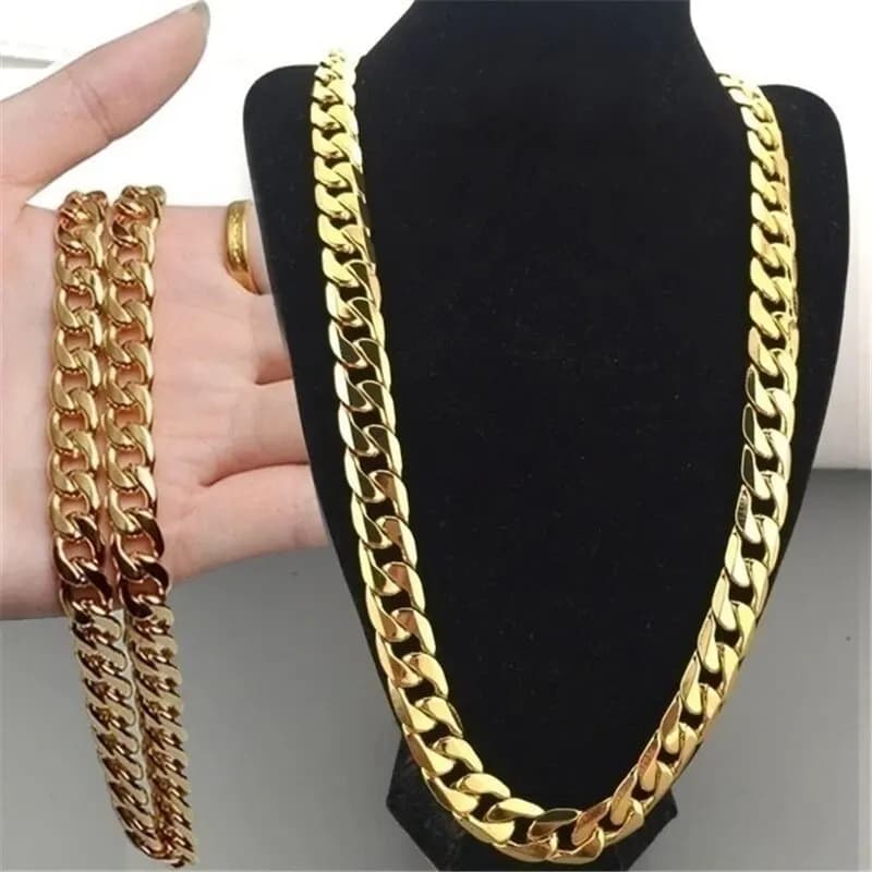 Collana classica a catena con chiusura liscia di alta qualità per collare da donna color oro grosso collegamento spesso gioielli Grunge Steampunk regalo da uomo